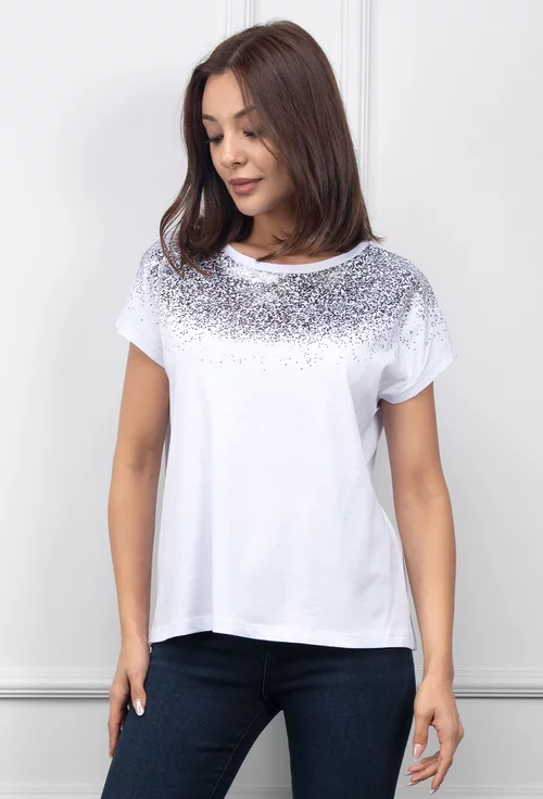 Tricou alb cu detalii stralucitoare