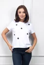 Tricou alb cu ornamente negre