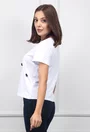 Tricou alb cu ornamente negre