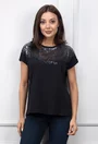 Tricou negru cu detalii stralucitoare