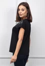 Tricou negru cu detalii stralucitoare