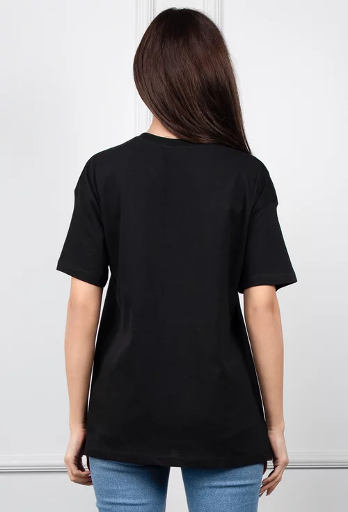 Tricou negru cu imprimeu scoica