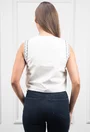 Vesta alba cu broderie neagra