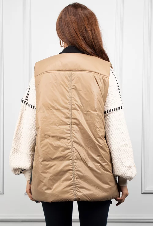 Vesta maro cu fermoar oblic