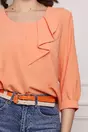 Bluza Adina orange cu volan pe bust