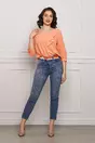 Bluza Adina orange cu volan pe bust