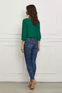 Bluza Adina verde cu volan pe bust