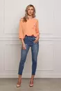 Bluza Alinca orange cu detalii si nasturi aurii