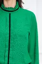 Bluza Bianca verde cu pliu frontal si guler