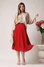 Bluza casual din jerse bej cu funda la spate