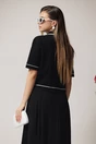 Bluza casual neagra din tricot cu buzunar si nasturi
