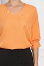 Bluza Corina orange cu nasturi pe maneci