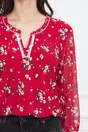 Bluza Daniela rosie cu imprimeu floral