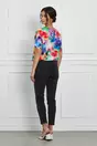 Bluza Daria multicolora cu imprimeu floral si maneci scurte