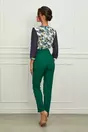 Bluza Dora bleumarin cu imprimeuri verzi