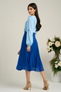 Bluza Dy Fashion bleu din voal plin cu maneci crapate si fundite