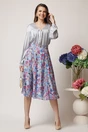 Bluza DY Fashion eleganta din satin gri cu funda si pliuri, 2, dyfashion.ro
