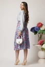 Bluza DY Fashion eleganta din satin gri cu funda si pliuri, 3, dyfashion.ro
