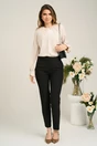 Bluza DY Fashion eleganta din triplu voal ivory cu mansete incretite