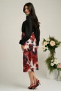 Bluza DY Fashion neagra cu trandafir la guler si maneci