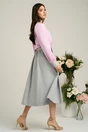 Bluza Dy Fashion roz cu decolteu in V si detaliu la bust
