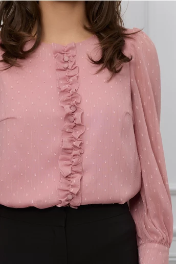 Bluza Dy Fashion roz cu fir lurex si picatele 3D