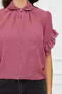 Bluza Dy Fashion roz prafuit cu volanase la maneci