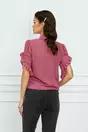 Bluza Dy Fashion roz prafuit cu volanase la maneci