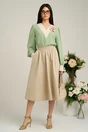 Bluza Dy Fashion verde fistic cu decolteu in V si detaliu la bust