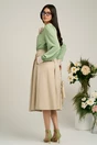 Bluza Dy Fashion verde fistic cu decolteu in V si detaliu la bust
