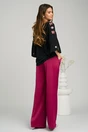 Bluza eleganta din crep neagra cu broderie traditionala