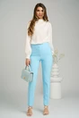 Bluza eleganta din satin alba cu perle si pliuri pe umar