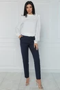 Bluza eleganta din triplu voal alba cu floare pe umar