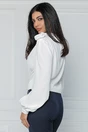 Bluza eleganta din triplu voal alba cu floare pe umar