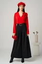 Bluza eleganta din voal rosie cu floare maxi pe bust