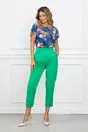 Bluza Frona albastra cu flori colorate si maneci despicate