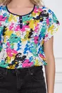 Bluza Gabrielle cu maneci scurte si imprimeu colorat