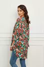 Bluza Ioana alba cu imprimeuri verzi si orange