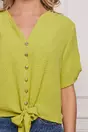 Bluza Izza verde crud cu nasturi decorativi