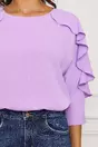 Bluza Katya lila cu volane pe maneci