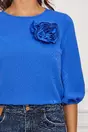 Bluza LaDonna albastra cu floare maxi