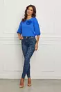 Bluza LaDonna albastra cu floare maxi