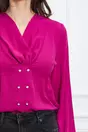 Bluza LaDonna magenta din voal cu nasturi perlati