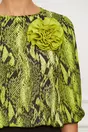 Bluza LaDonna verde lime cu imprimeu snake