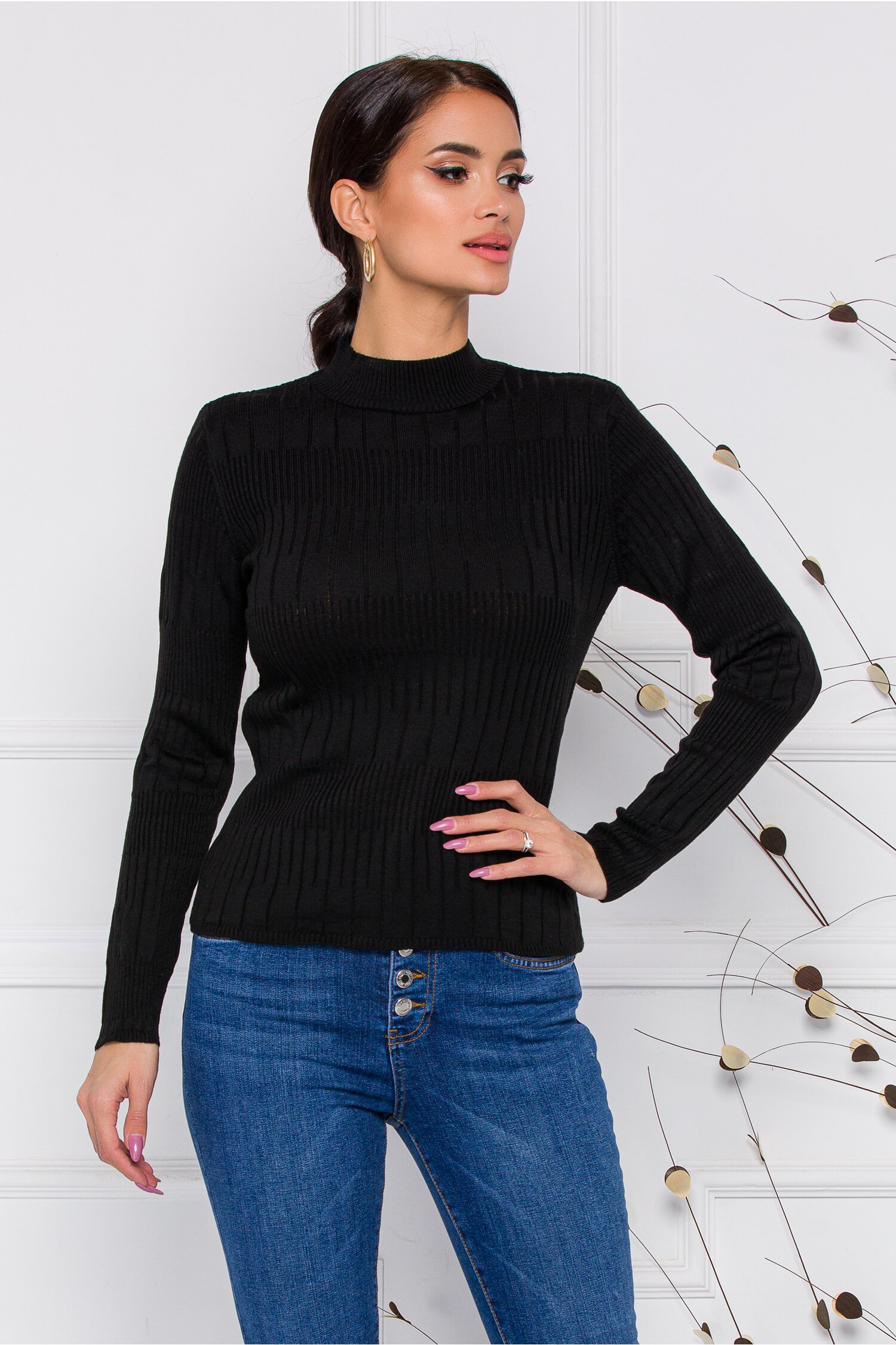 Bluza Leona neagra din tricot