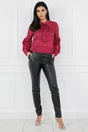 Bluza magenta cu insertii din fir lurex