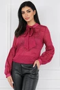 Bluza magenta cu insertii din fir lurex