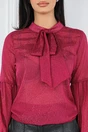 Bluza magenta cu insertii din fir lurex