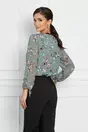 Bluza Manuela kaki cu flori roz