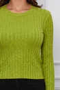Bluza Maya lime scurta din tricot reiat